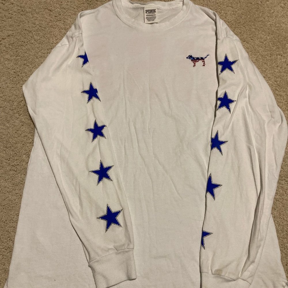 PINK long sleeve rhinestone shirt